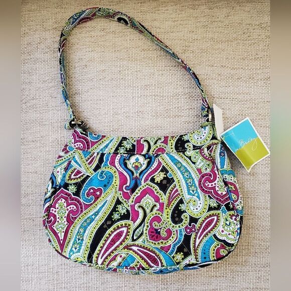 Vera Bradley Zoe Silk Paisley Shoulder Bag & Wristlet - Picture 3 of 13